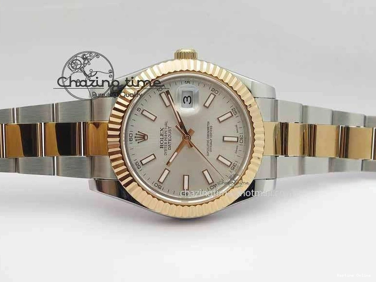 0127 DateJust II 41mm SS RG BP Maker Best Edition Silver Sticks Dial On SS RG Bracelet SA Comfortable 3716